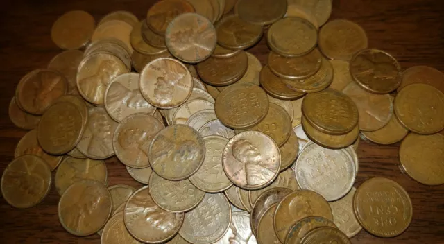 Bag Of 100 Lincoln Wheat Cents Possible Dates Of 1909-1958 With PDS Mints .66LBS 3