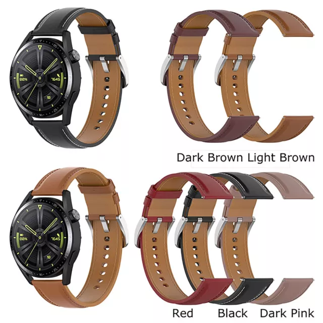 22MM Watch Strap Leather Strap Business Band for Samsung Watch4 HUAWEI Watch GT3