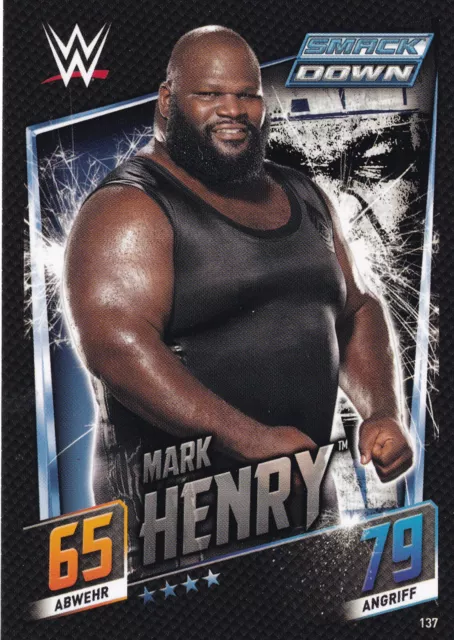 2015 Topps WWE 137 Mark Henry Slam Attax Then Now Forever EX