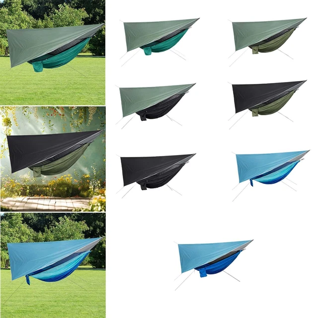 Hamac Tente De Camping 4 En 1 – Night Cat – Vert Forêt – Avec Bâche Anti-Pluie