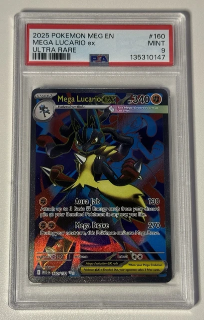 POKÉMON TCG MEGA Lucario Ex Full Art Mega Evolution #160 PSA 9 £54.04 ...