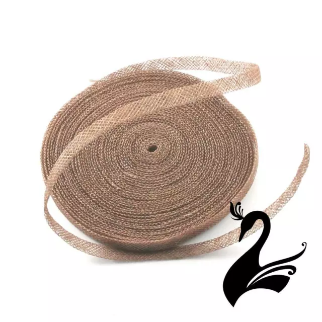 Sinamay Bias Binding/Ribbon 1cm (Price per 1.5m) - Tan - Millinery Hats Fasci...