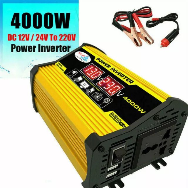 4000W Peak Sinuswelle Spannungswandler Wechselrichter Auto Inverter 12V zu 220V