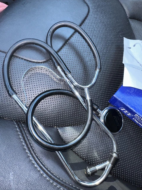 Vintage Bowles Stethoscope Chrome Made In USA Heart Rate Guage Medical Device 2