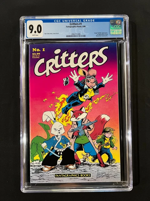 Critters #1 CGC 9.0 (1986) - 1st app of Gen & Usagi Yojimbo app