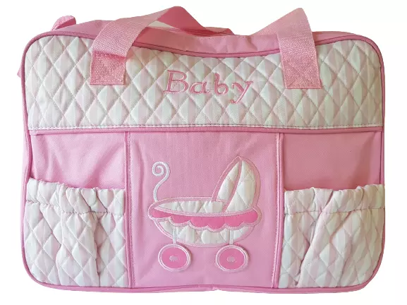 Trendy Mummy Handbag Shoulder Baby Nappy Bag Diaper With Change Mat Pink Hw193