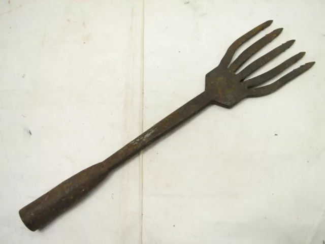 Antique 5-Tine Fish Eel Frog Gig Tool Spear Head Hand Forged Fishing Tool Fork B