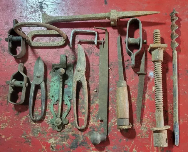 OLD TOOL  - Lot outils ancien - Vieux - Métal - Acier