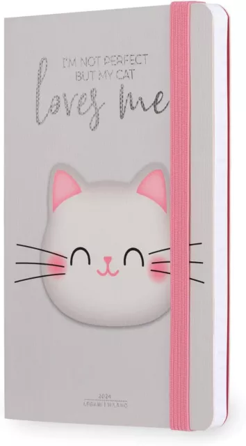 AGENDA 12 mesi SETTIMANALE C/NOTEBOOK 2024 LEGAMI KITTY cm 12X18 SMALL