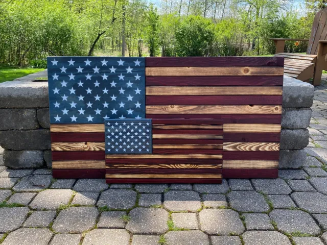 Rustic Wooden American Flag Bundle