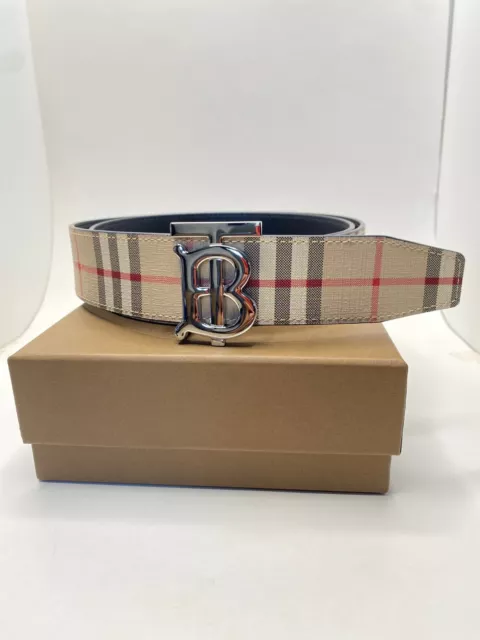 Burberry Belt Size 95cm US 32-34 Silver Buckle