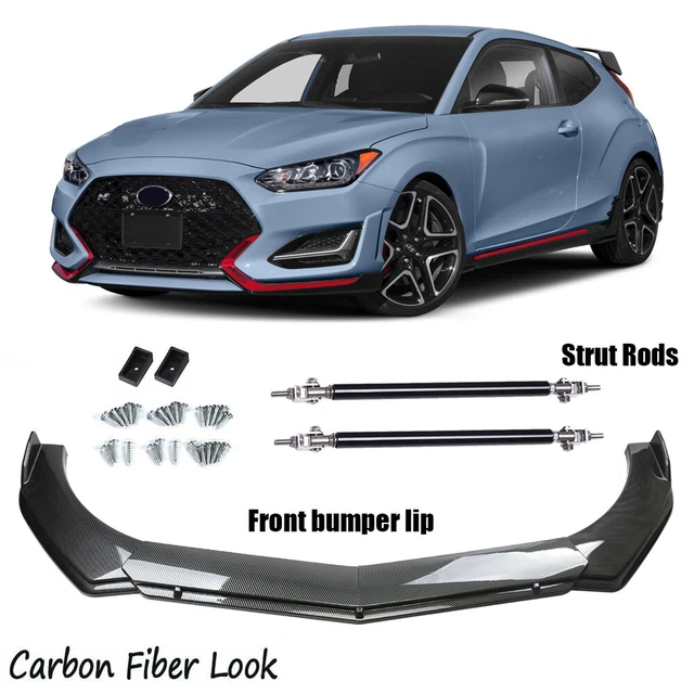 Front Bumper Lip Splitter Spoiler Body Kit Carbon Fiber Rod For Hyundai Veloster