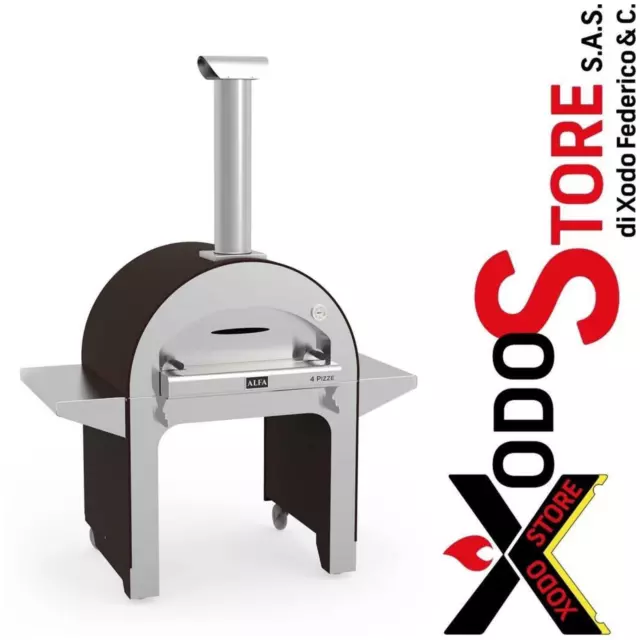 Forno Métal La Bois Alfa Forni 4 Pizza avec Base - Mail Réduction