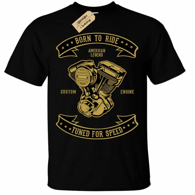 T-shirt Born To Ride unisex uomo motociclista motore moto personalizzata