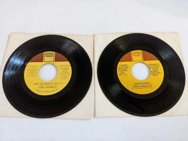 EDDIE KENDRICKS Keep On Truckin Boogie Down 7" Single LOT OF 2 Vinyl 1973