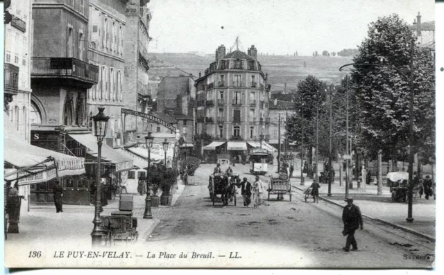 France Le Puy-en-Velay - La Place du Breuil 1919 uncommon view postcard