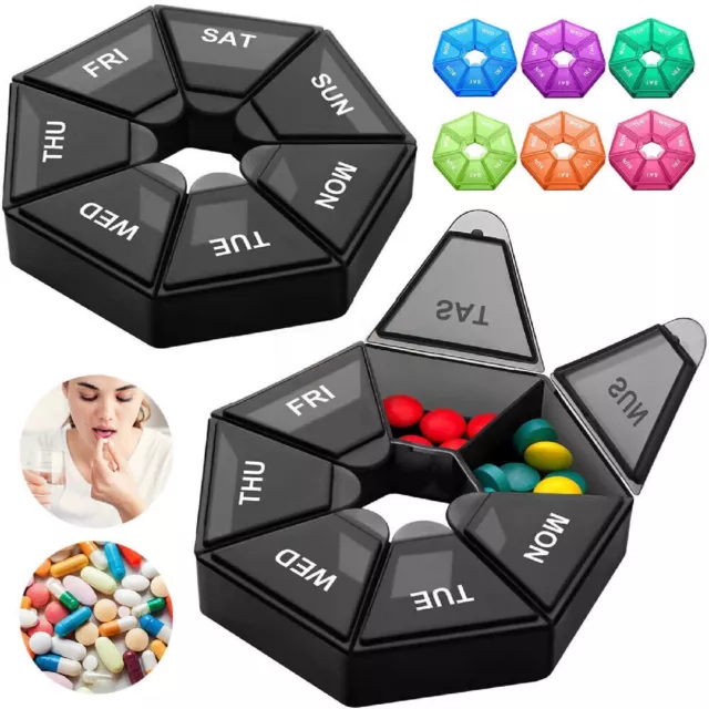 7 Day Weekly Pill Box Medicine Tablet Organizer Dispenser Container Large Case