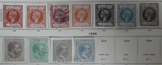 PHILIPPINES Espagnoles 1882/1898.  Timbres anciens. oblitérés & neufs.