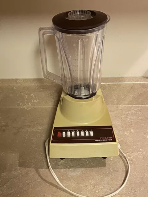 Vintage Hamilton Beach Scovill 7 Speed Blender Model 600-1 Tested Almond & Brown