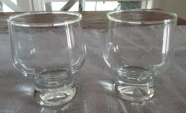 2 X Retro Vintage 1970'S Mushroom Stand Water Drinking Glasses