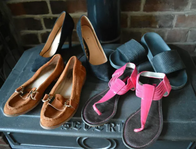 TOPSHOP BOAT SLIP on shoes NEXT pink strappy sandals Primark heels EUR 36 UK  3 EUR 7,57 - PicClick IT