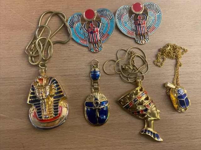 LOT DE BIJOUX FANTAISIE EGYPTIEN @ Pharaon @ Scarabé @