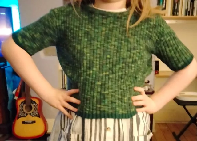 JC DE CASTELBAJAC TRICOT Vintage 90s XS Green wool crop Jumper 6-8 VGC DESIGNER JC DE CASTELBAJAC TRICOT Vintage 90s XS Green wool crop Jumper 6-8 VGC DESIGNER