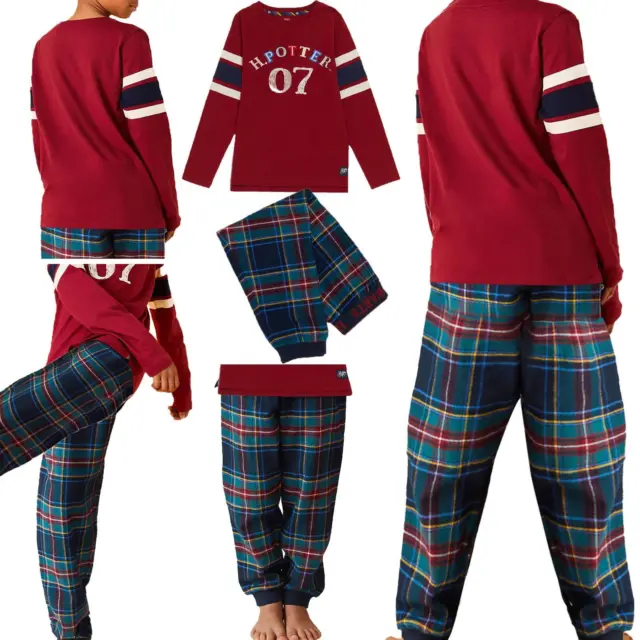 M&S Kids Pyjama Set Harry Potter PJ Boys Girls Nightwear Cotton Long Sleeve