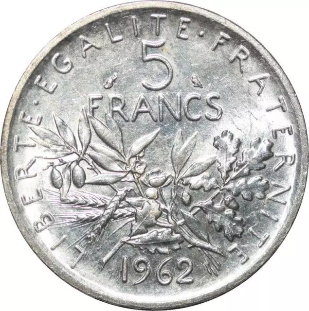 R3066 France 5 Francs Semeuse Roty 1962 Sortie Rouleau Argent FDC > Make Offer