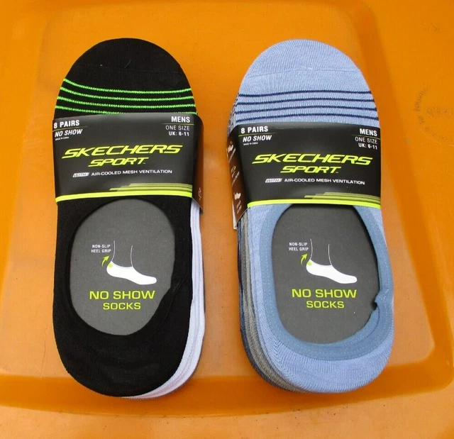 Sketchers Mens Socks Size 6-11| Air Cooled Mesh Ventilation |8 Pack BNWTS