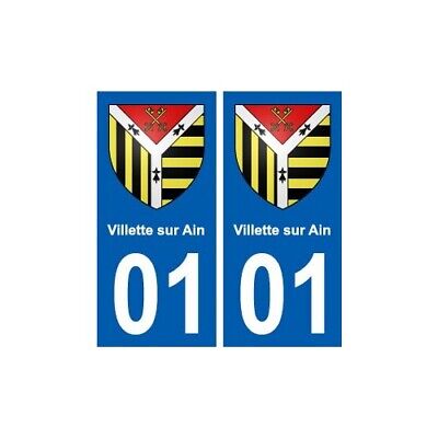 Logo 01 Villette-sur-Ain logo ville autocollant plaque sticker Angles arrondis 