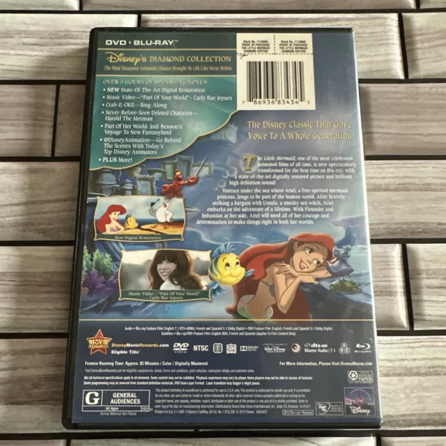 The Little Mermaid (Blu-ray/DVD, 2013, 2-Disc Set, Diamond Edition DVD/Blu-ray) 2