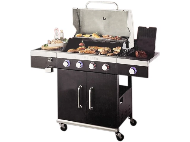 Grillmeister 405834 BBQ Gasgrillwagen 19,7 kW Gasgrill 800°C Piezo Gas Grill G51