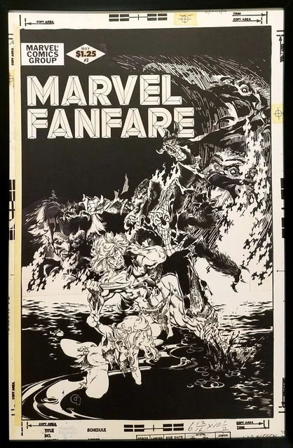 Marvel Fanfare #2 by Michael Golden 11x17 FRAMED Original Art Poster Spider-Man