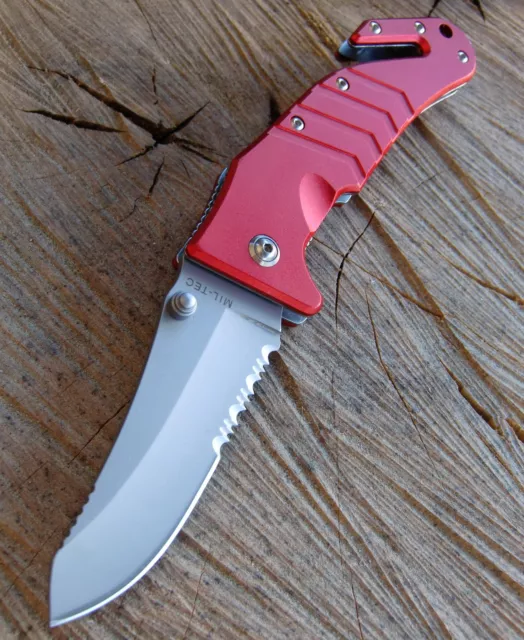 Miltec -  RESCUE-KNIFE  - Einhandmesser - RETTUNGSMESSER - FEUERWEHRMESSER  Rot