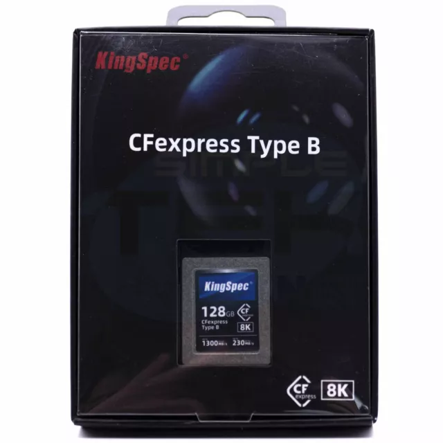 Compact Flash Express Cfexpress Tipo B 128GB 8K 1300MBps Tarjeta Memoria Video