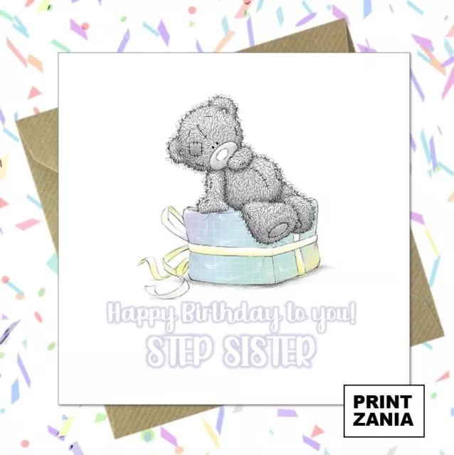 Step Sister Me To You Bear Birthday Card for Her Female Tatty Teddy Cute EBS