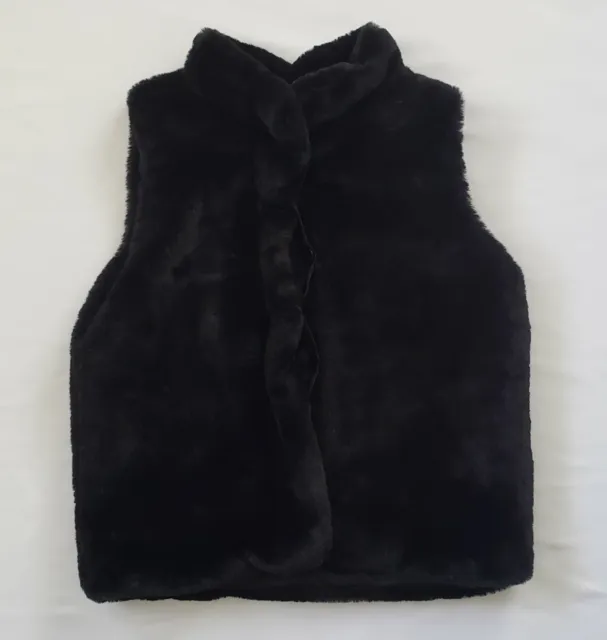 Epic Threads Girls Deep Black Faux Fur Vest Size Medium