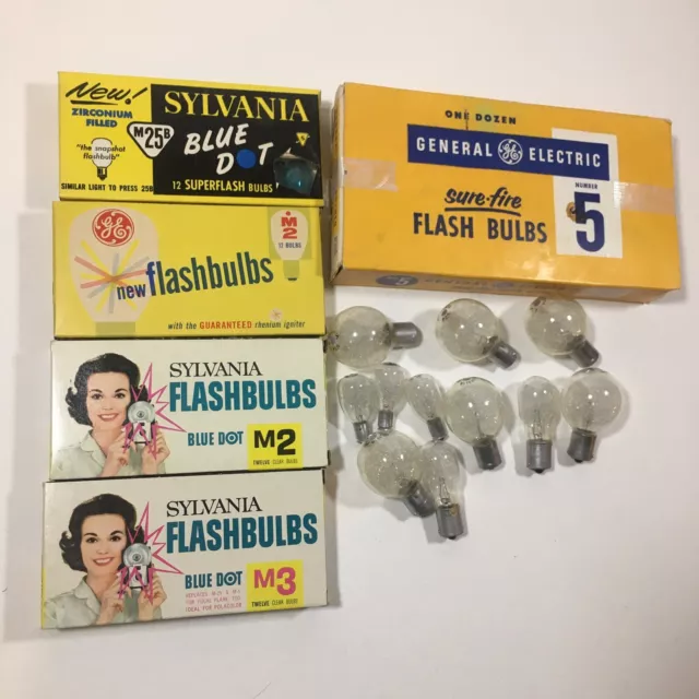 Lote de bombillas de flash de stock antiguo de colección nuevo