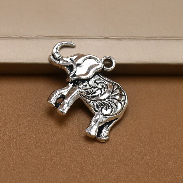20 pièces alliage sculpté éléphant pendentif breloques bricolage fabrication de
