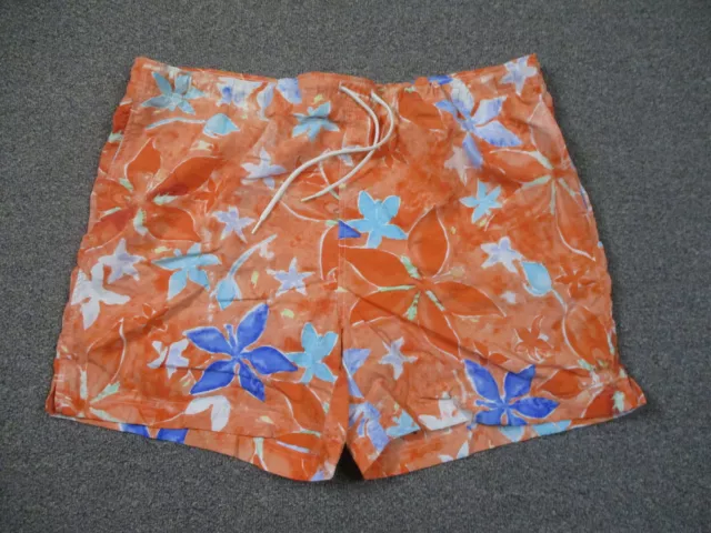 Ralph Lauren Swim Trunks Mens 2XL Orange Polo Tropical Floral Lined Swimsuit