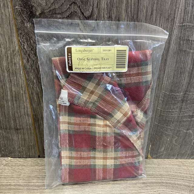 Longaberger 2331281 oval serving tray Orchard Park Plaid New Free Shipping