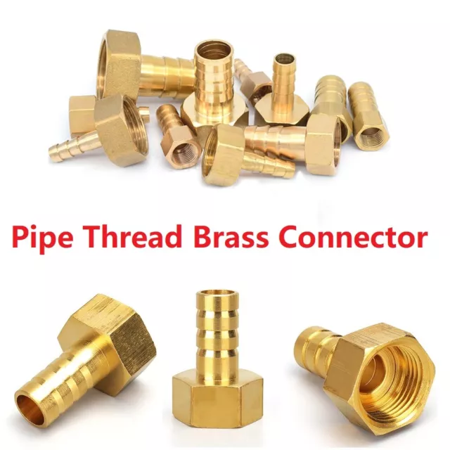 6mm-12mm BSP Female Taper Thread Brass Connector Water /Fuel Hose Tail Fitting 2