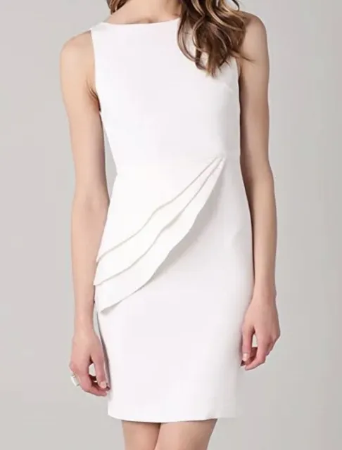 Alice + Olivia Spelling Slide Peplum White Ivory Dress sleeveless Size 2