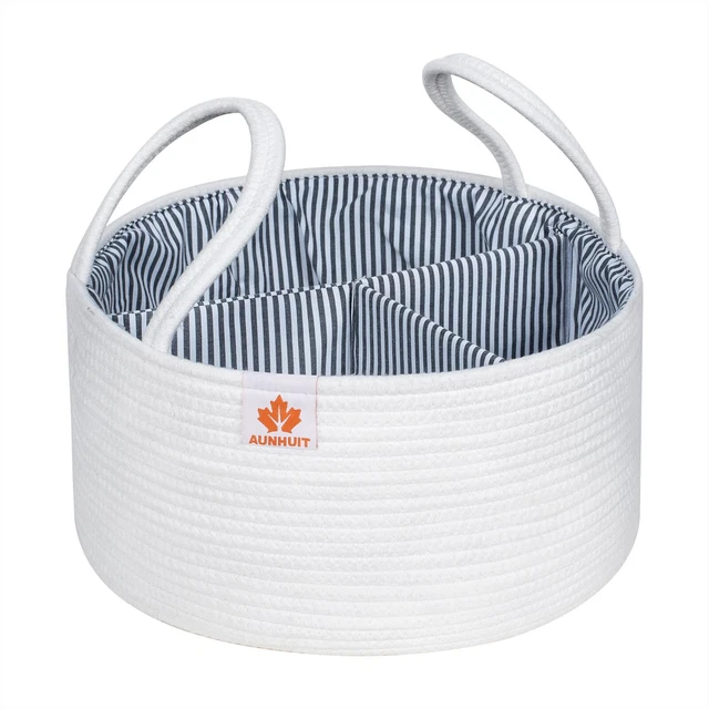 Large Baby Diaper Caddy Organizer 15"X7.4" Round Hanging Nursery Storage Bin