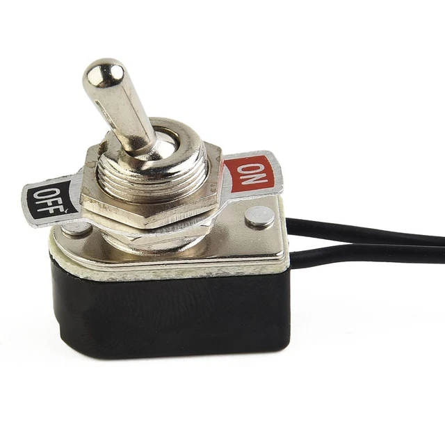 1 pz interruttore interruttore a bilanciere precablato 2 piedi on/off SPST 6A/125 V con interruttore a filo 3
