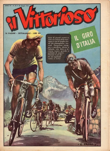 [Atp] Rivista Vittorioso Originale Anno 1951 Numero 20 Il Giro D'italia