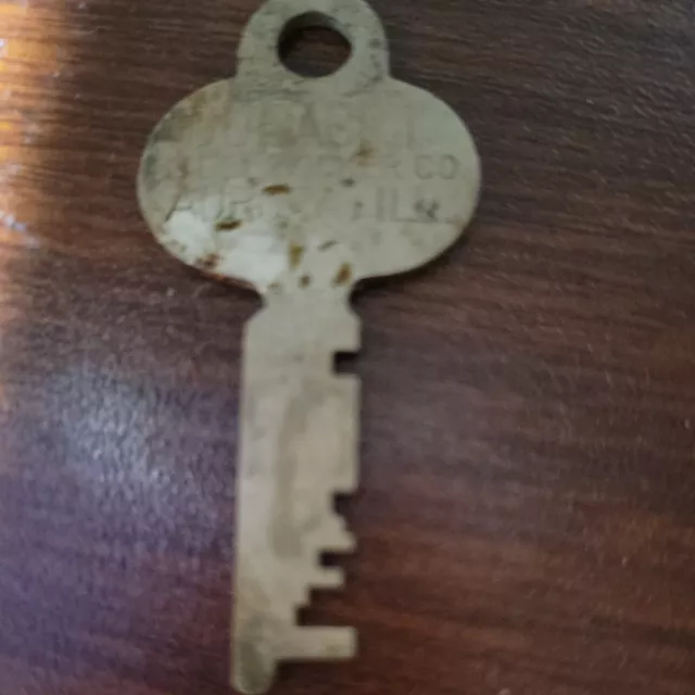 Vintage Durabilt Steel Locker Co. 96DX336 Key Aurora Illinois