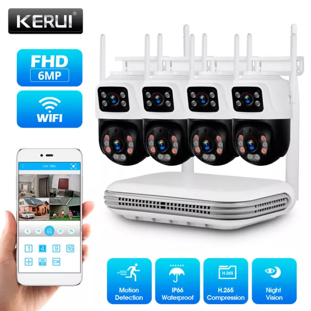 KERUI Wireless Security 8CH NVR WIFI 6MP Outdoor Camera System CCTV Night Vision