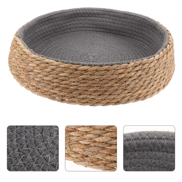 Grass Willow Rattan Pet Bed Dog Baskets Medium Round for Cat